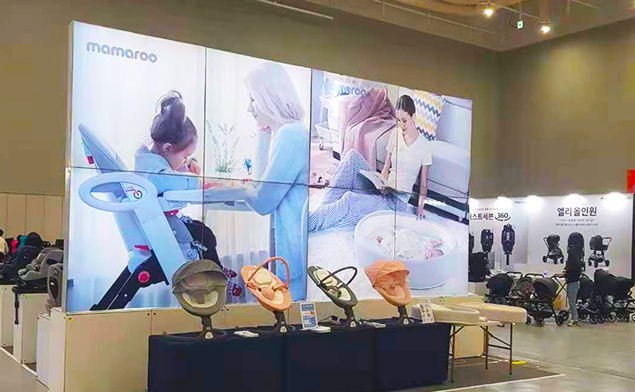 母嬰店拼接款雙面展會(huì)燈箱解決方案